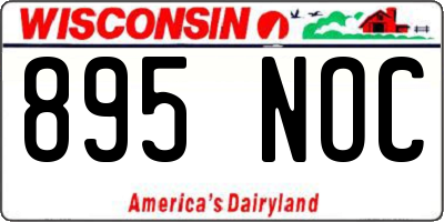 WI license plate 895NOC