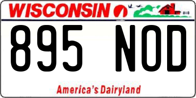 WI license plate 895NOD