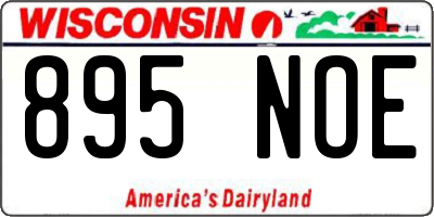 WI license plate 895NOE