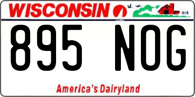 WI license plate 895NOG