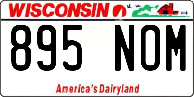 WI license plate 895NOM