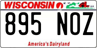 WI license plate 895NOZ