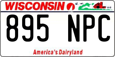 WI license plate 895NPC