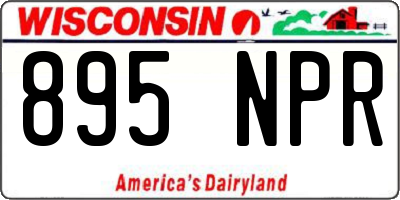 WI license plate 895NPR