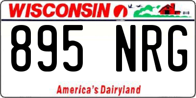 WI license plate 895NRG