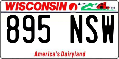 WI license plate 895NSW