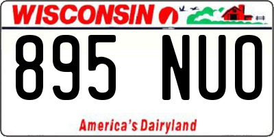 WI license plate 895NUO