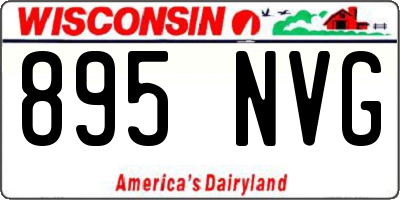 WI license plate 895NVG
