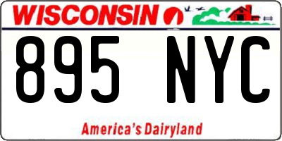 WI license plate 895NYC