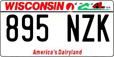 WI license plate 895NZK