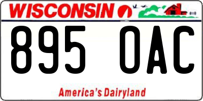 WI license plate 895OAC
