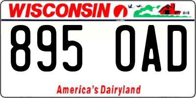 WI license plate 895OAD
