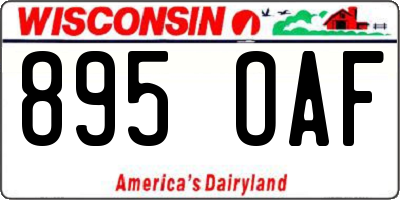 WI license plate 895OAF