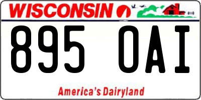 WI license plate 895OAI