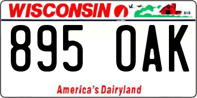 WI license plate 895OAK