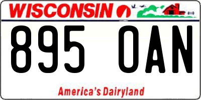 WI license plate 895OAN