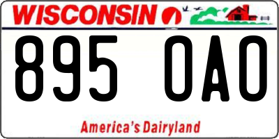 WI license plate 895OAO
