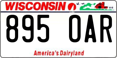 WI license plate 895OAR