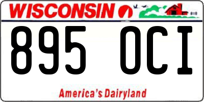 WI license plate 895OCI