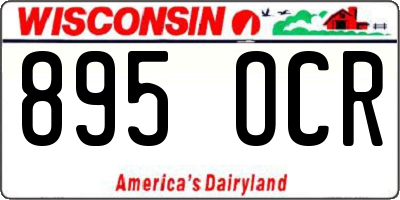 WI license plate 895OCR