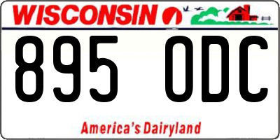 WI license plate 895ODC