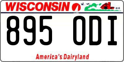 WI license plate 895ODI