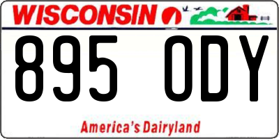 WI license plate 895ODY