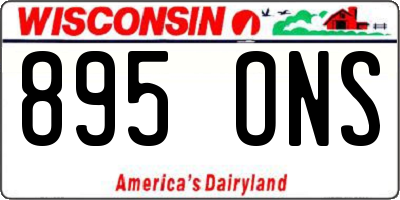WI license plate 895ONS