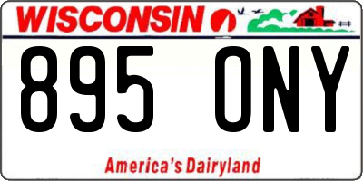 WI license plate 895ONY