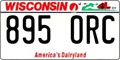 WI license plate 895ORC