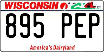 WI license plate 895PEP