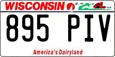WI license plate 895PIV