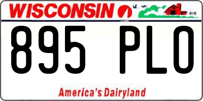 WI license plate 895PLO