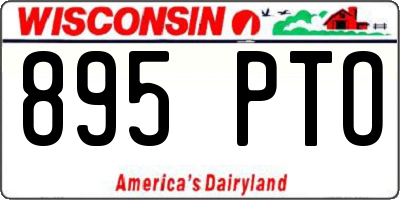 WI license plate 895PTO
