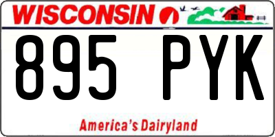 WI license plate 895PYK
