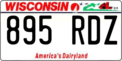 WI license plate 895RDZ