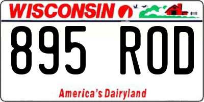 WI license plate 895ROD
