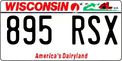 WI license plate 895RSX