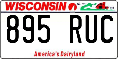 WI license plate 895RUC