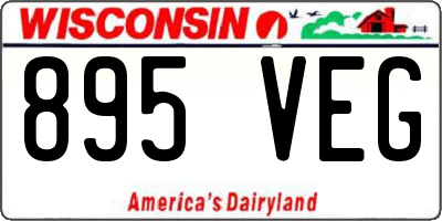 WI license plate 895VEG