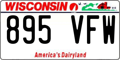 WI license plate 895VFW