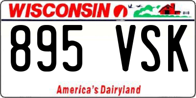 WI license plate 895VSK