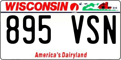 WI license plate 895VSN