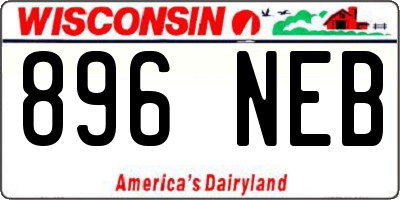 WI license plate 896NEB