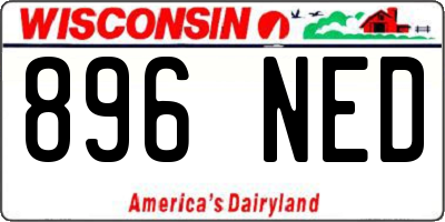 WI license plate 896NED