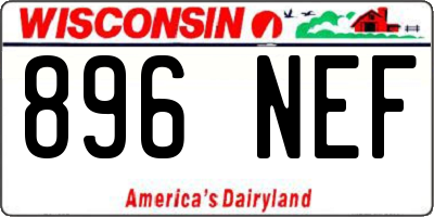 WI license plate 896NEF