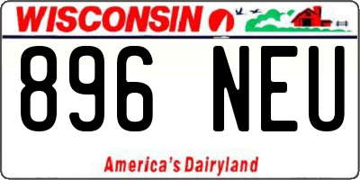 WI license plate 896NEU