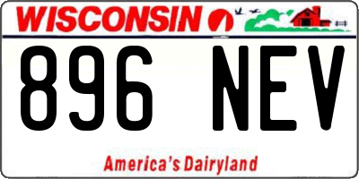 WI license plate 896NEV