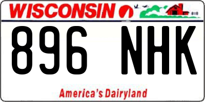 WI license plate 896NHK