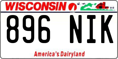 WI license plate 896NIK